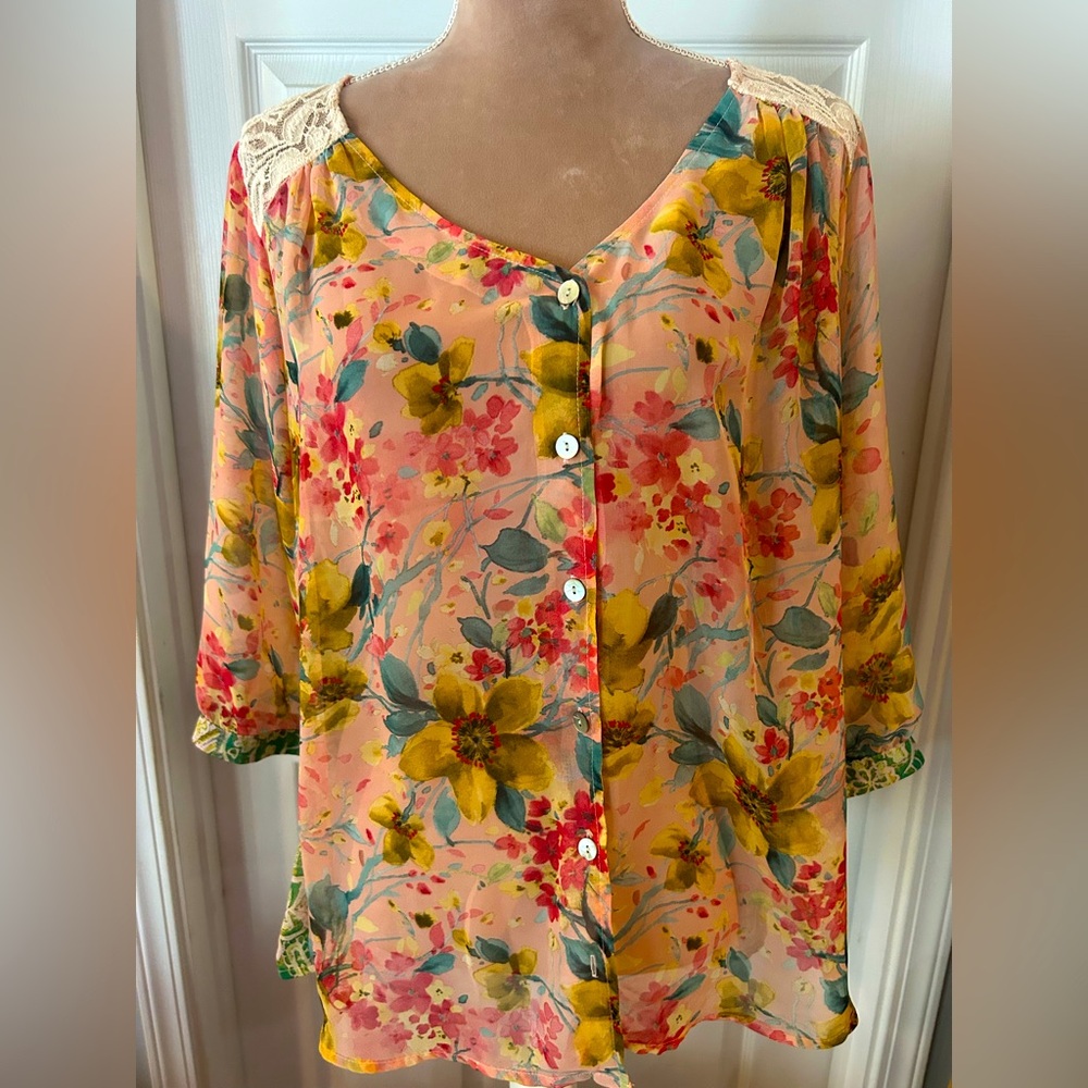 Floral Button-Up Blouse